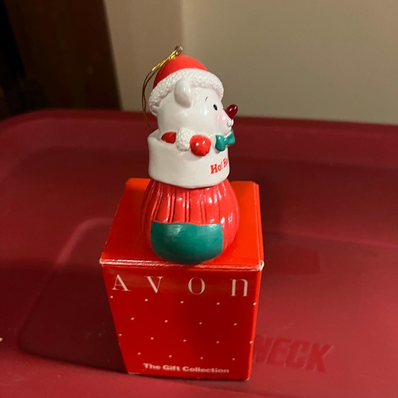 Avon Vintage Christmas Ornament NOT WORKING Teddy Bear Stocking Decor - Picture 3 of 8